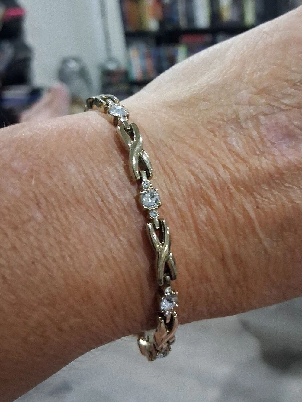 14Kt Gold over .925 Sterling Silver CZ Tennis Bracelet 7.5